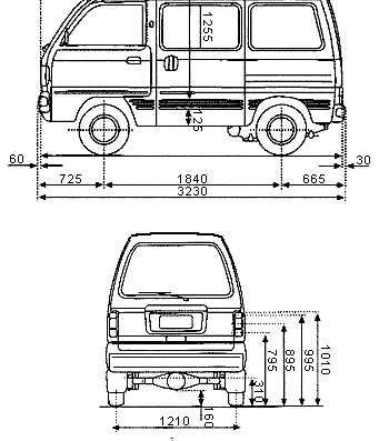 Daewoo Damas - Deo - drawings, dimensions, pictures of the car