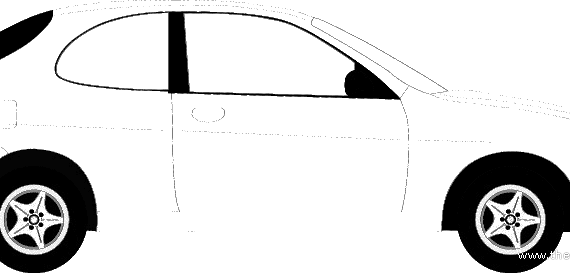 Daewoo Lanos 3-Door (1998) - Дэо - чертежи, габариты, рисунки автомобиля