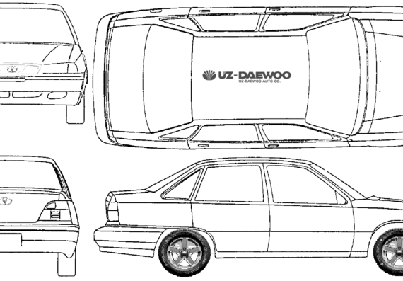 Daewoo Nexia DOHC - Дэо - чертежи, габариты, рисунки автомобиля