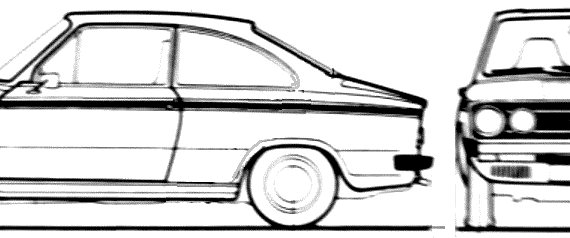 Daf 66 Coupe 1300 marathon - ДАФ - чертежи, габариты, рисунки автомобиля