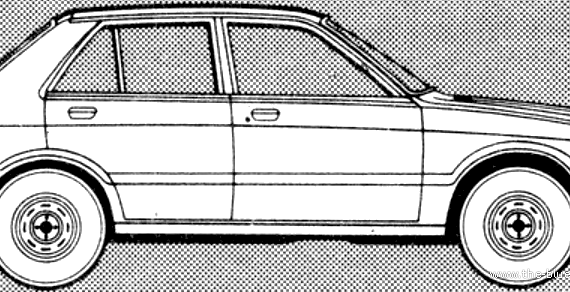 Daihatsu Charade (1981) - Дайхацу  - чертежи, габариты, рисунки автомобиля