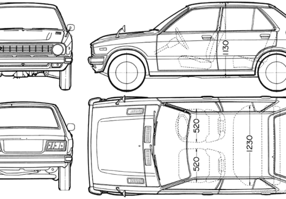 Daihatsu Charade 5-Door (1973) - Daihatsu - drawings, dimensions, pictures of the car