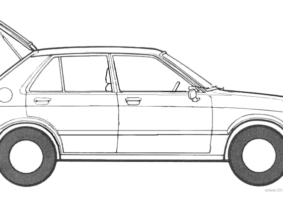 Daihatsu Charade G10 5-Door (1981) - Дайхацу  - чертежи, габариты, рисунки автомобиля