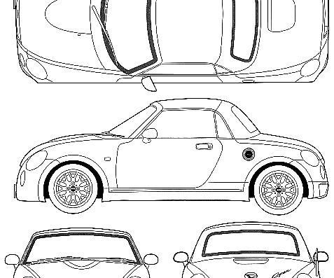 Daihatsu Copen Ultimate - Дайхацу  - чертежи, габариты, рисунки автомобиля