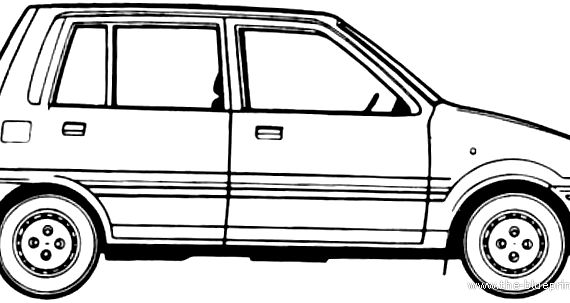 Daihatsu Domino (1988) - Дайхацу  - чертежи, габариты, рисунки автомобиля
