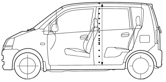 Daihatsu Move (2005) - Дайхацу  - чертежи, габариты, рисунки автомобиля