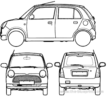 Daihatsu Trevis (2008) - Дайхацу  - чертежи, габариты, рисунки автомобиля