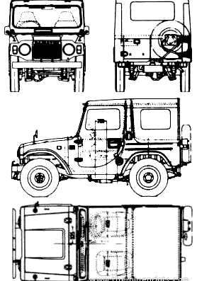 Daihatsu Wildcat 4WD (1982) - Дайхацу  - чертежи, габариты, рисунки автомобиля