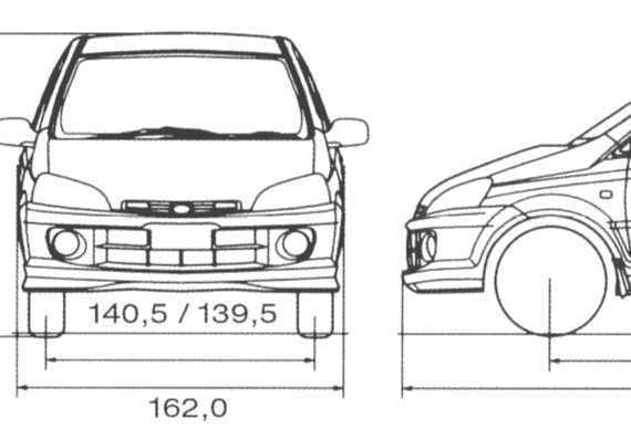 Daihatsu Young RV - Daihatsu - drawings, dimensions, pictures of the car