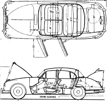 Daimler 250 V8 (1963) - Даймлер - чертежи, габариты, рисунки автомобиля