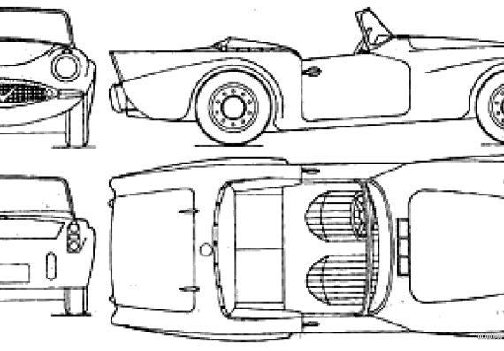 Daimler Dart SP250 (1959) - Даймлер - чертежи, габариты, рисунки автомобиля