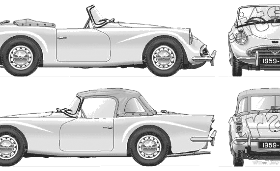 Daimler Dart SP250 (1962) - Даймлер - чертежи, габариты, рисунки автомобиля