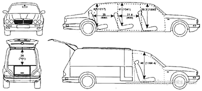 Daimler Eagle V8 Hearse (1997) - Даймлер - чертежи, габариты, рисунки автомобиля