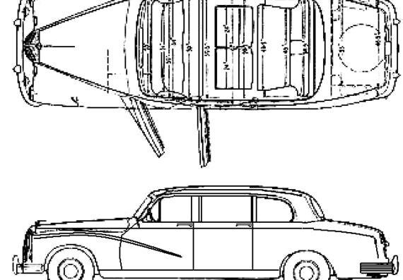 Daimler Majestic Major DR 450 Limousine (1963) - Даймлер - чертежи, габариты, рисунки автомобиля
