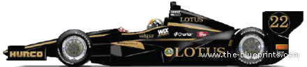 Dallara DW12-Lotus DRR Indycar (2012) - Разные автомобили - чертежи, габариты, рисунки автомобиля