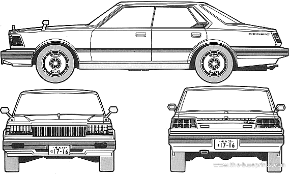 Darsun Cedric 430 4-Door Hardtop 280E Brougham (1979) - Разные автомобили - чертежи, габариты, рисунки автомобиля