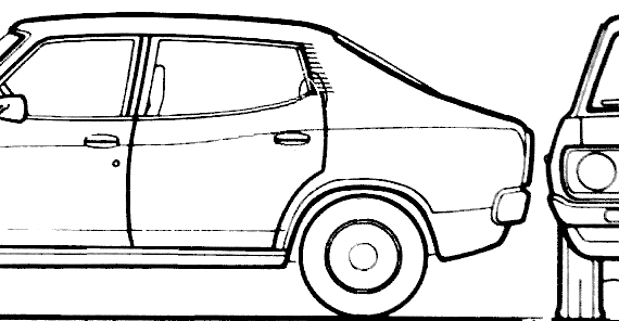 Datsun 100A Cherry F11 (1976) - Датсун - чертежи, габариты, рисунки автомобиля