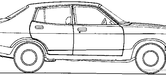 Datsun 120Y Sunny 4-Door (1973) - Датсун - чертежи, габариты, рисунки автомобиля