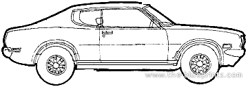 Datsun 180B SSS Bluebird Coupe (1973) - Датсун - чертежи, габариты, рисунки автомобиля
