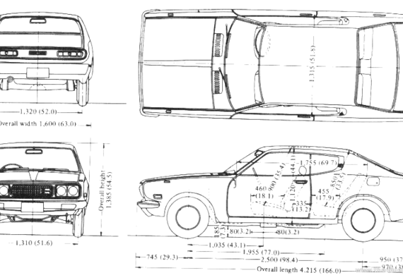 Datsun 180 B 610 Coupe - Datsun - drawings, dimensions, figures of the car