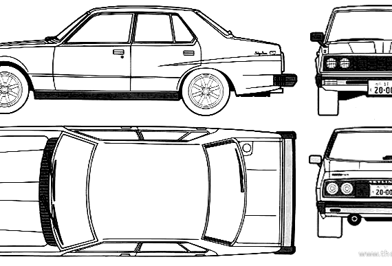 Datsun 240K Skyline 2000 GT-ES 4-Door (1978) - Датсун - чертежи, габариты, рисунки автомобиля