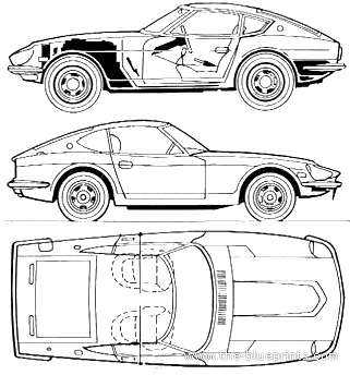Datsun 240Z (1971) - Датсун - чертежи, габариты, рисунки автомобиля