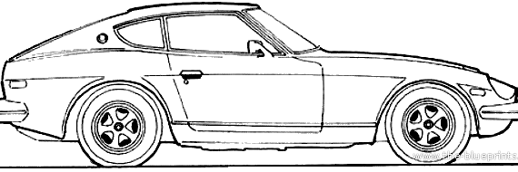 Datsun 280Z (1976) - Датсун - чертежи, габариты, рисунки автомобиля