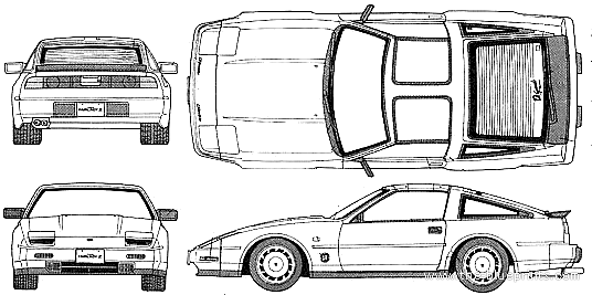 Datsun 300ZX Fairlady - Датсун - чертежи, габариты, рисунки автомобиля