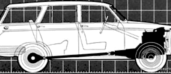 Datsun 311 Bluebird Wagon (1961) - Датсун - чертежи, габариты, рисунки автомобиля