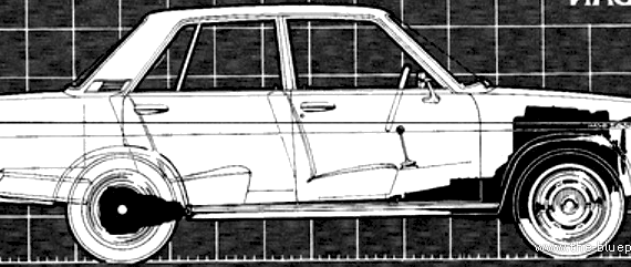Datsun 510 Bluebird 4-Door (1968) - Датсун - чертежи, габариты, рисунки автомобиля
