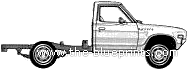 Datsun 620 Cab and Chassis Pick-Up (1979) - Датсун - чертежи, габариты, рисунки автомобиля