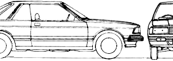 Datsun 910 Bluebird Coupe (1981) - Датсун - чертежи, габариты, рисунки автомобиля