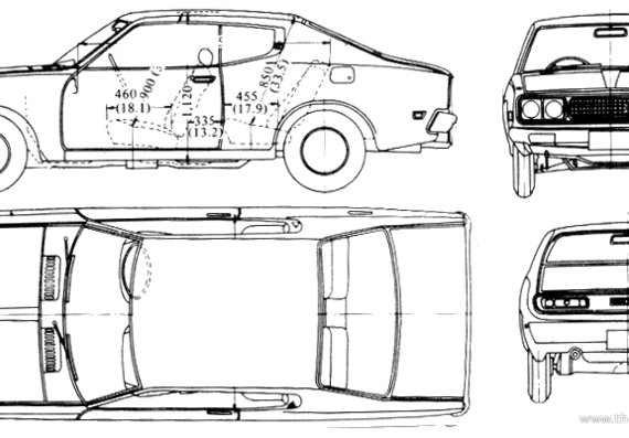 Datsun Bluebird 180B 610 2-Door Hardtop - Датсун - чертежи, габариты, рисунки автомобиля