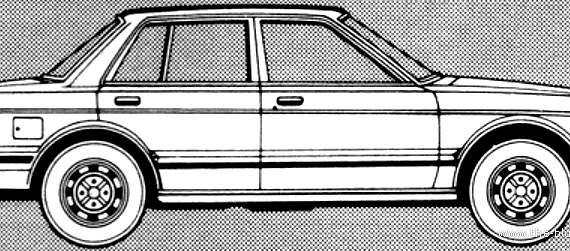 Datsun Bluebird 1.8GL (1981) - Датсун - чертежи, габариты, рисунки автомобиля