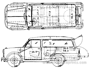 Datsun Bluebird 211VPL (1960) - Datsun - drawings, dimensions, pictures of the car