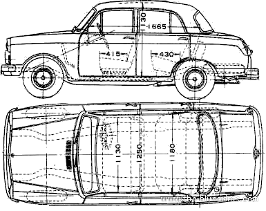 Datsun Bluebird 310 (1959) - Datsun - drawings, dimensions, pictures of the car