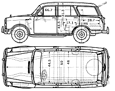 Datsun Bluebird 310 Wagon (1961) - Datsun - drawings, dimensions, pictures of the car