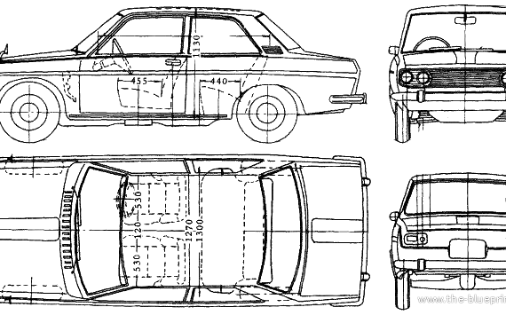 Datsun Bluebird 510 1600 2-Door (1969) - Datsun - drawings, dimensions, pictures of the car