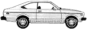 Datsun Bluebird 510 3-Door Hatchback Coupe (1979) - Датсун - чертежи, габариты, рисунки автомобиля