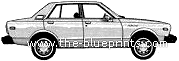 Datsun Bluebird 510 4-Door (1979) - Датсун - чертежи, габариты, рисунки автомобиля
