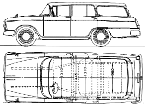 Datsun Cedric 31 Station Wagon (1963) - Датсун - чертежи, габариты, рисунки автомобиля