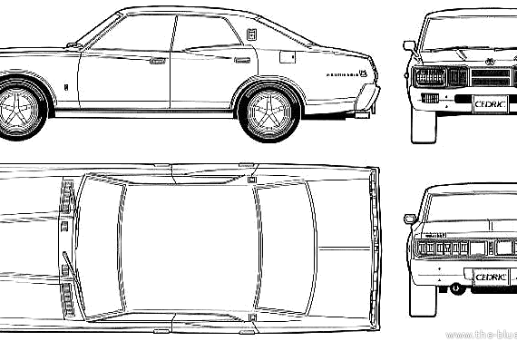 Datsun Cedric 330C 4-Door 2000SGL-E (1975) - Датсун - чертежи, габариты, рисунки автомобиля