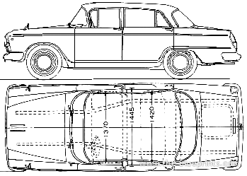 Datsun Cedric 50 Special (1963) - Датсун - чертежи, габариты, рисунки автомобиля