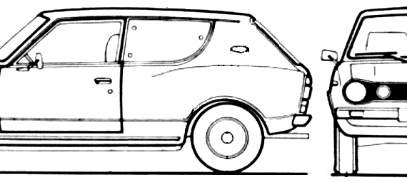 Datsun Cherry 100 A Estate (1975) - Датсун - чертежи, габариты, рисунки автомобиля