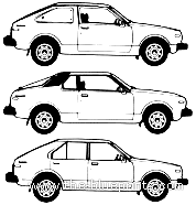 Datsun Cherry (1979) - Датсун - чертежи, габариты, рисунки автомобиля