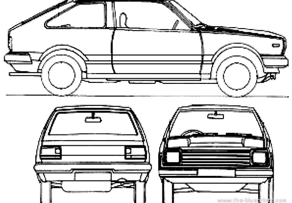 Datsun Cherry 310 3-Door N10 (1980) - Датсун - чертежи, габариты, рисунки автомобиля