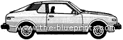 Datsun Cherry 310 GX 3-Door Sport Coupe (1979) - Датсун - чертежи, габариты, рисунки автомобиля