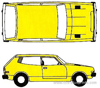 Datsun F10 Cherry Estate (1976) - Датсун - чертежи, габариты, рисунки автомобиля