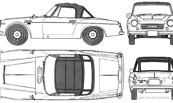 Datsun Fairlady 2000 SR-311 (1970) - Датсун - чертежи, габариты, рисунки автомобиля