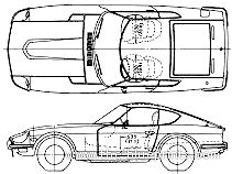 Datsun Fairlady 240Z (1972) - Датсун - чертежи, габариты, рисунки автомобиля